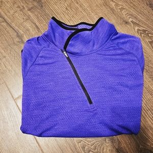 Champion Women's DUO DRY C9 Size M Purple Black Half Zip Athletic Work Out Top